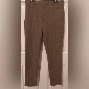 NWT Banana Republic Women’s High Rise Sloan Tan Checkered Pants